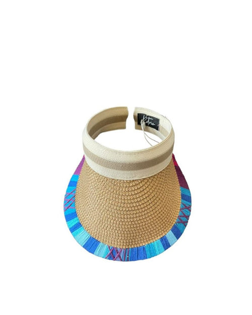 Blue Border Camel Sun Visor