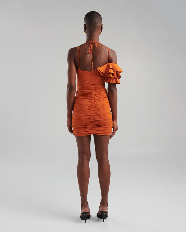 Borromeo Orange Ochre Short Dress
