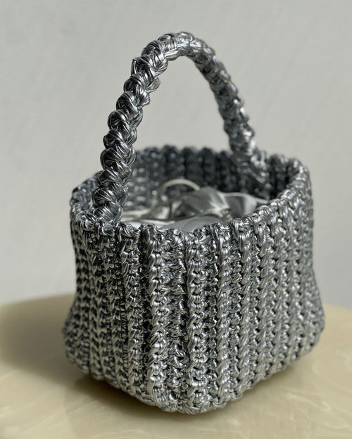 Bucket Bag in Silver
