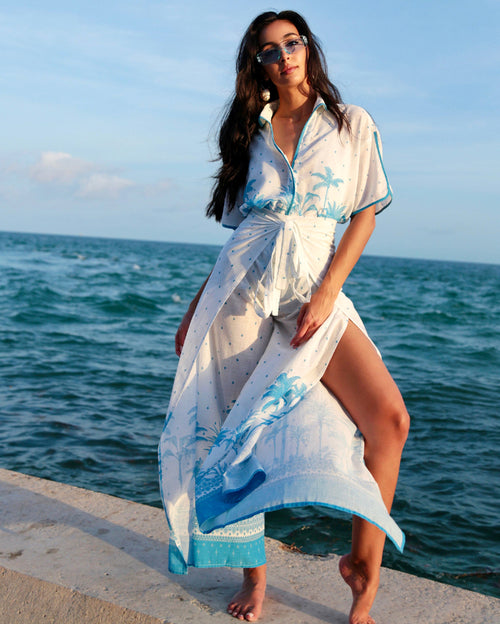 Cabana Palma Cotton Shirt and Reversible Skirt Set