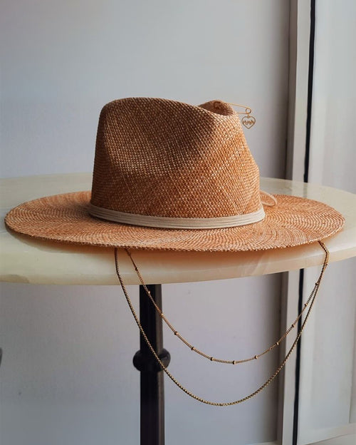 Camel Fedora Double Beige Panama Hat