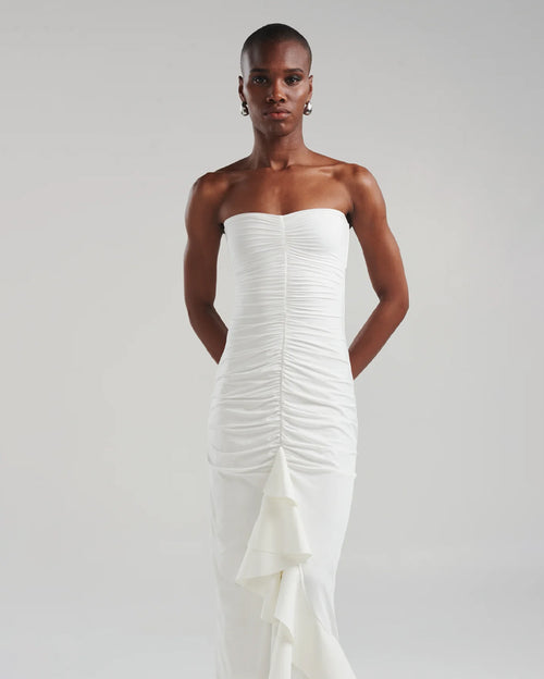 Carelia Off White Long Dress