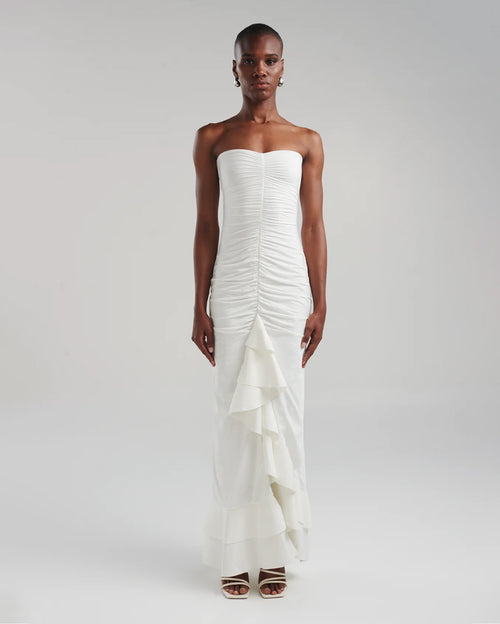 Carelia Off White Long Dress