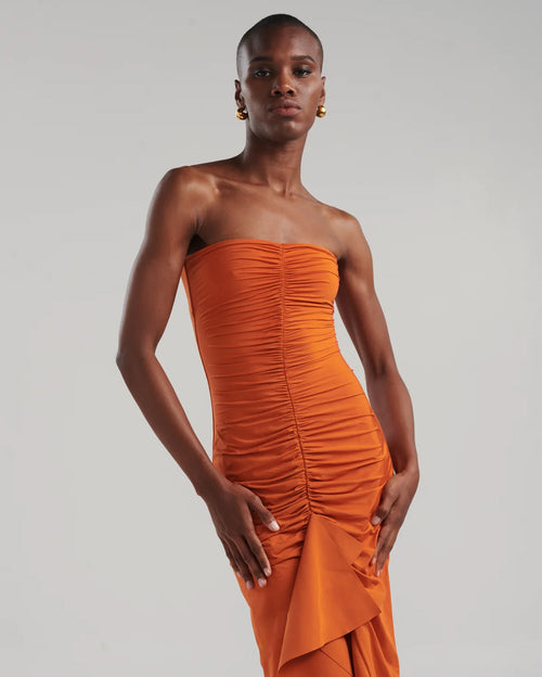 Carelia Orange Ochre Long Dress
