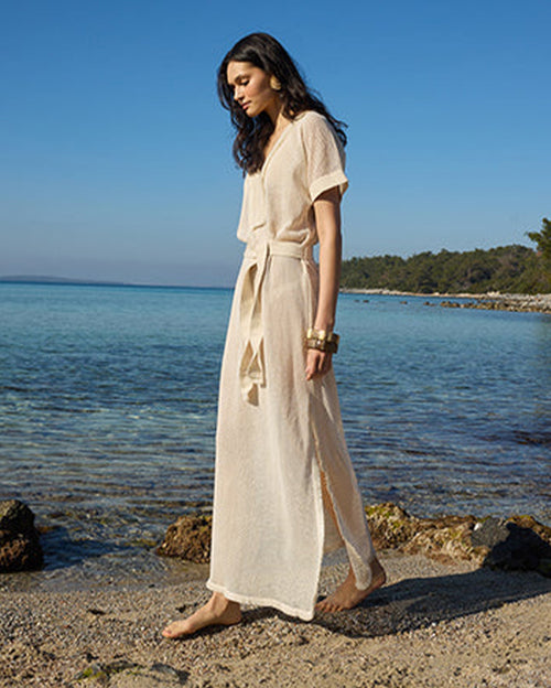Strapia Mesh V-Neck Maxi Dress