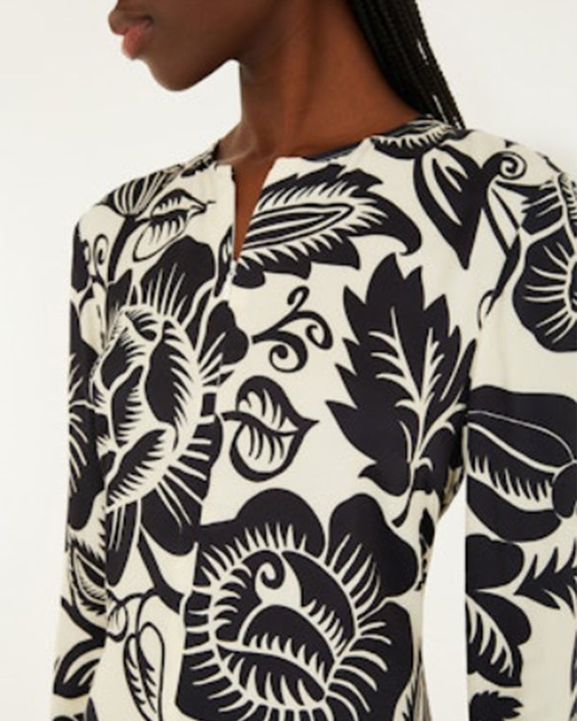 Cashews and Birds Winter White Maxi Dress