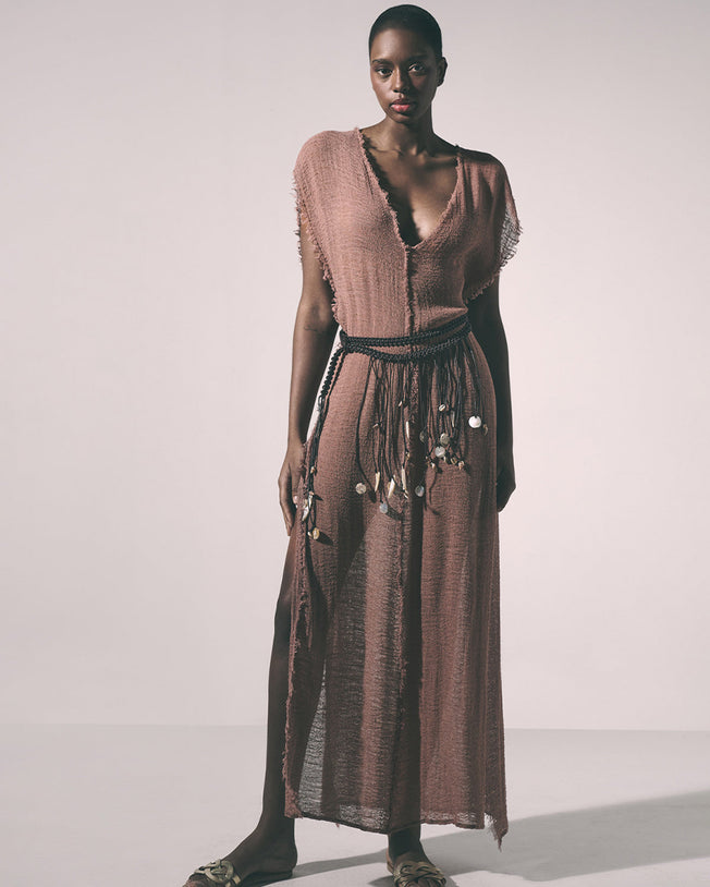 Caya Maxi Dress with Indiana Belt Mocha