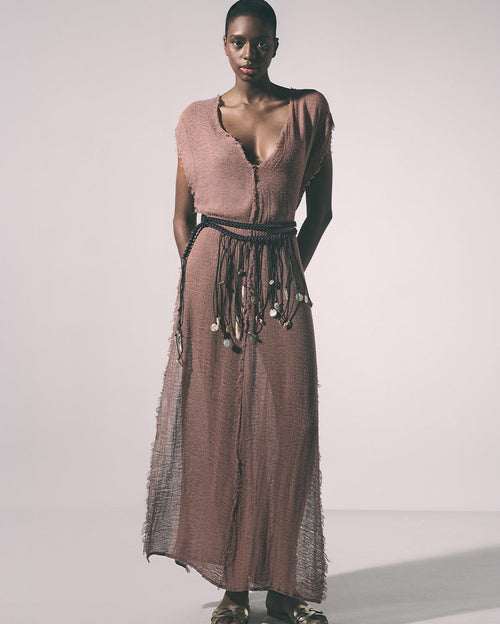 Caya Maxi Dress with Indiana Belt Mocha