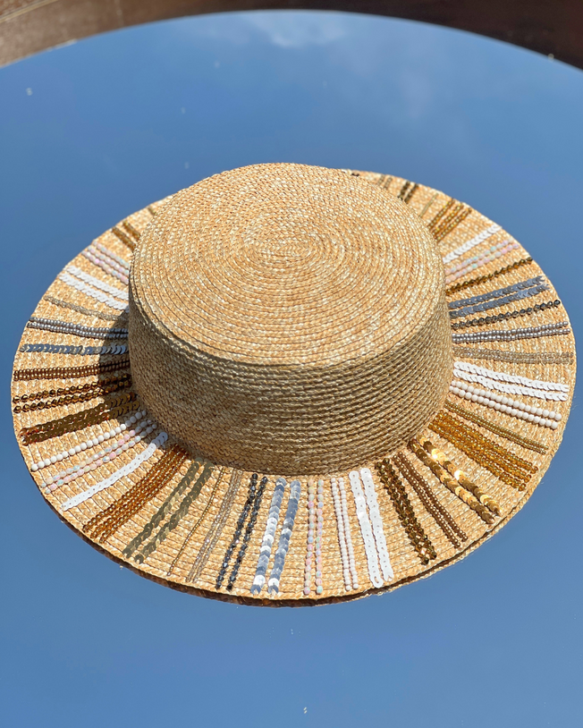 Chapeau De Paille Mahana with Sequins