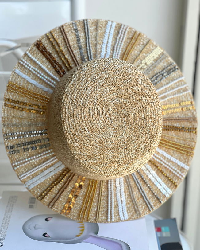 Chapeau De Paille Mahana with Sequins