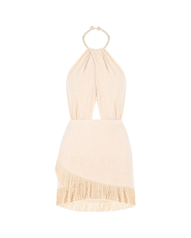 Chiara Short Dress Raw Ecru