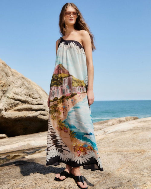 Copacabana Beach Multicolored Maxi Dress
