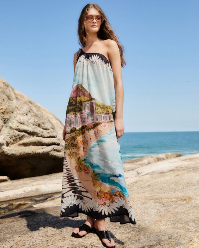 Copacabana Beach Multicolored Maxi Dress