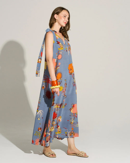 Creepy Crawly Maxi Satin Dress