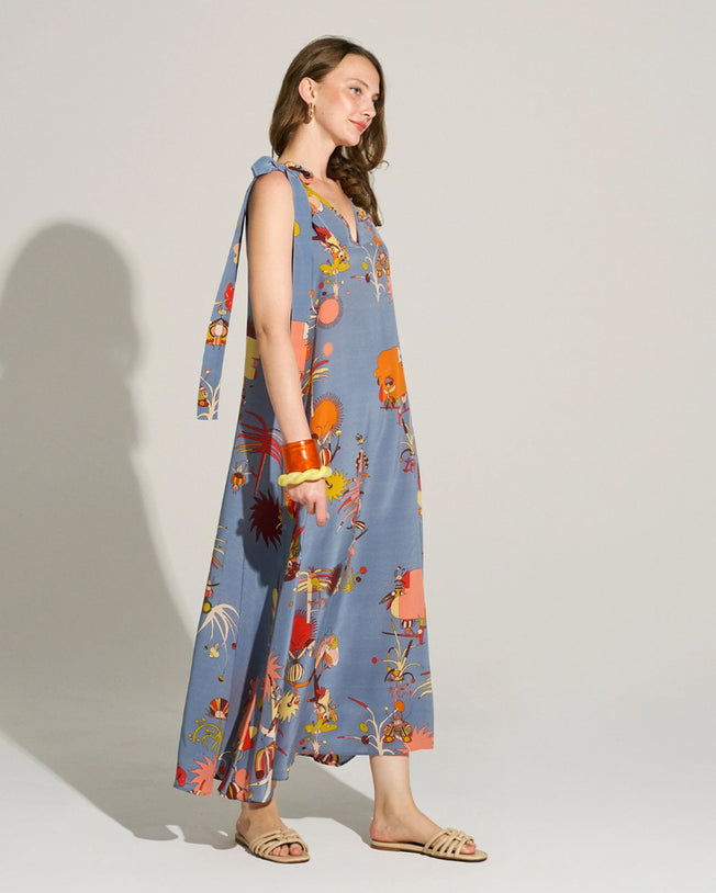 Creepy Crawly Maxi Satin Dress