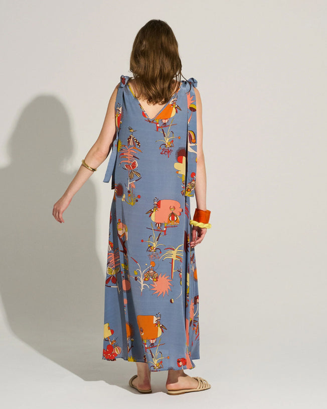 Creepy Crawly Maxi Satin Dress