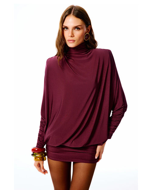 Devon Backless Mini Dress Burgundy