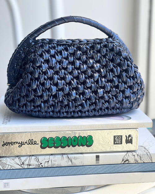 Dark Royal Blue Basket Bag