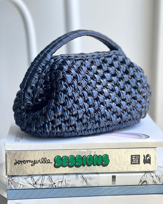 Dark Royal Blue Basket Bag