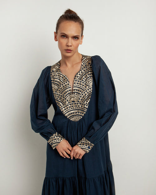 Long Sleeve Embroidered Maxi Dress
