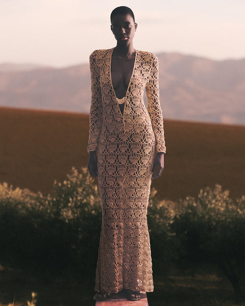 Dune Maxi Dress Sand Lurex