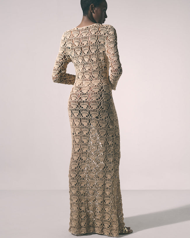 Dune Maxi Dress Sand Lurex