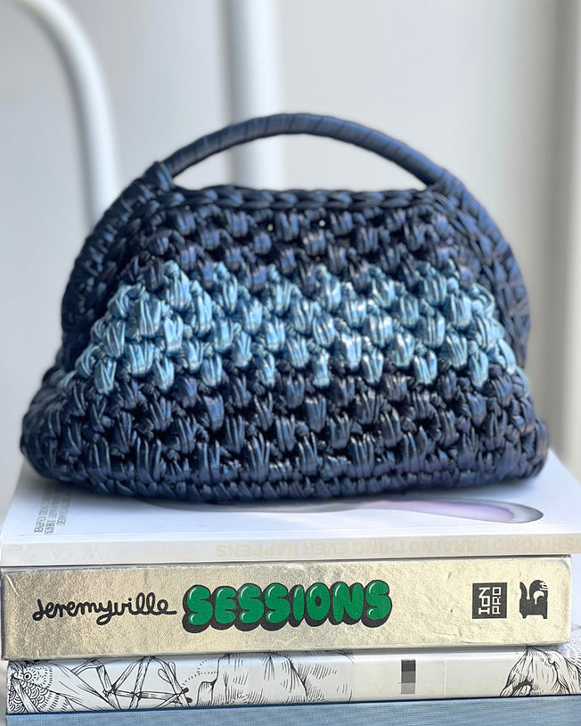 Duo Blue Color Grand Galactica Metallic Rope Basket Bag