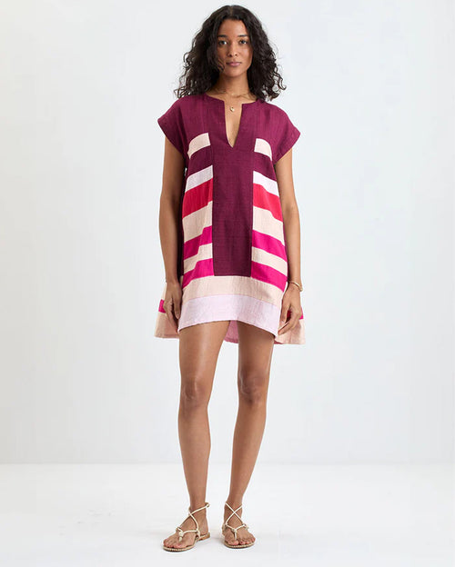 Elina Caftan Short Dress Betami Cherry