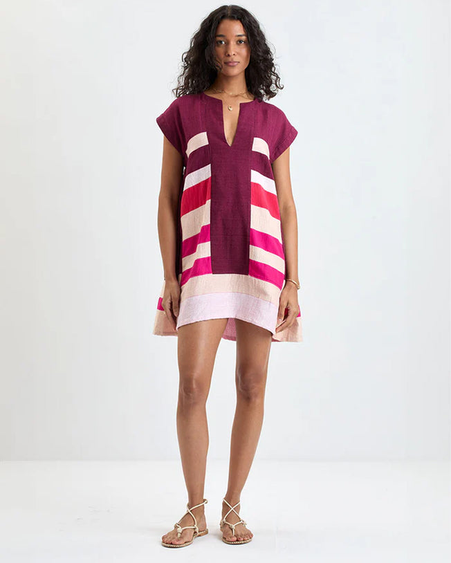 Elina Caftan Short Dress Betami Cherry