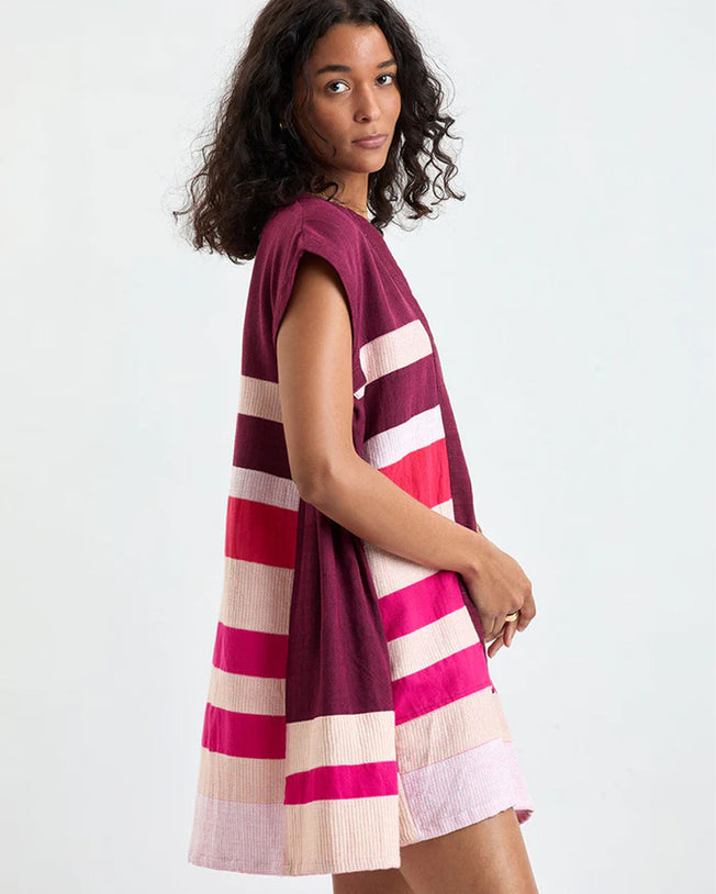 Elina Caftan Short Dress Betami Cherry