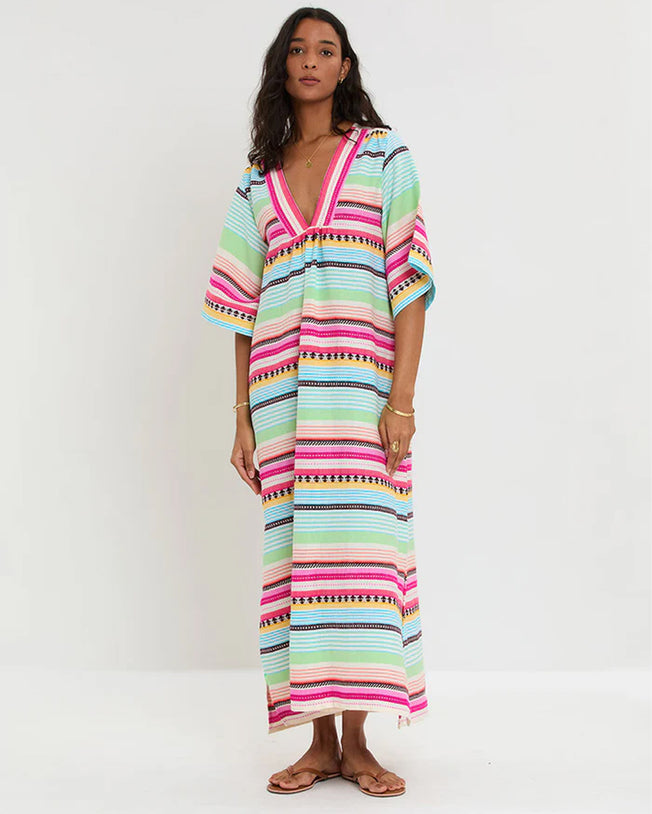 Edna V-Neck Long Dress in Beali Festival