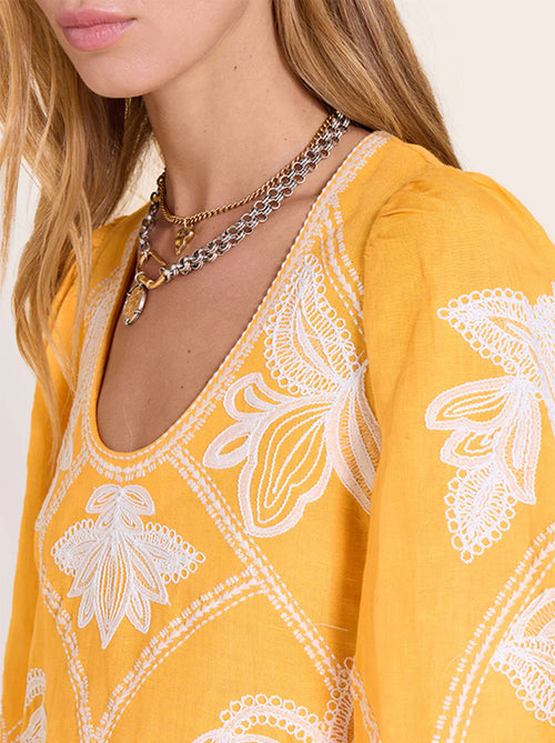 Eileen Short Dress Warm Sun