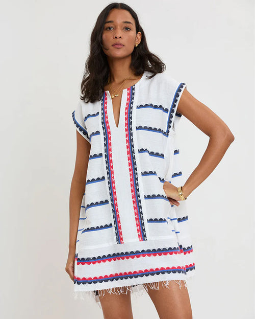 Elina Short Kaftan Dress in Kibebi Marine