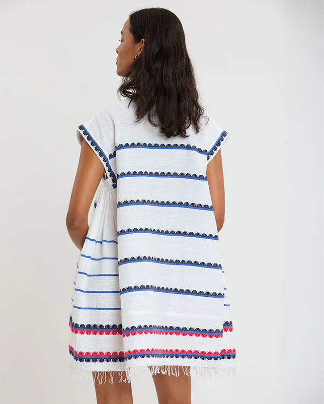 Elina Short Kaftan Dress in Kibebi Marine