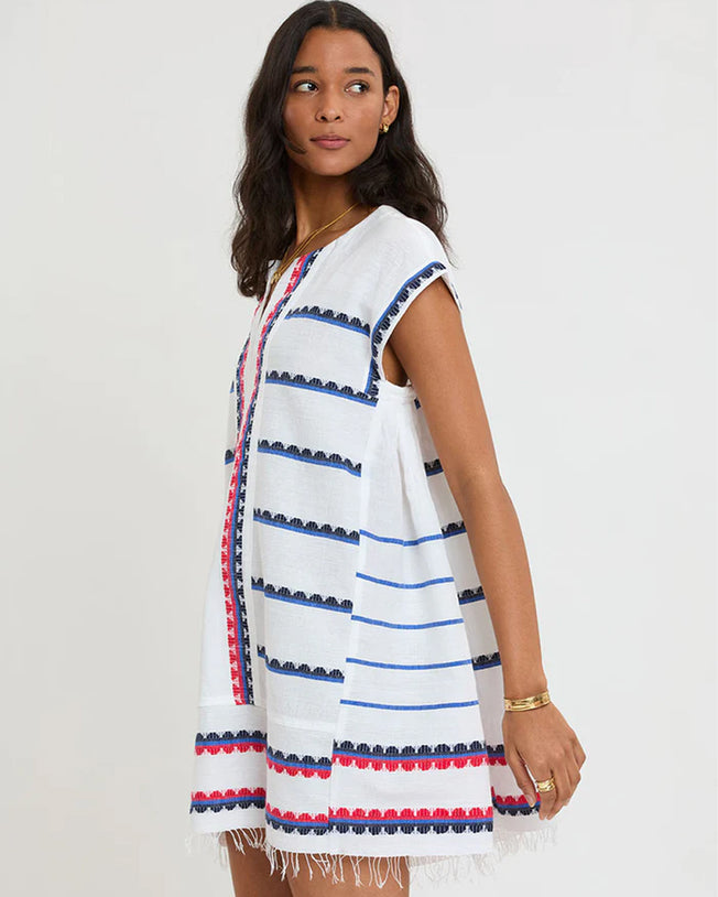 Elina Short Kaftan Dress in Kibebi Marine