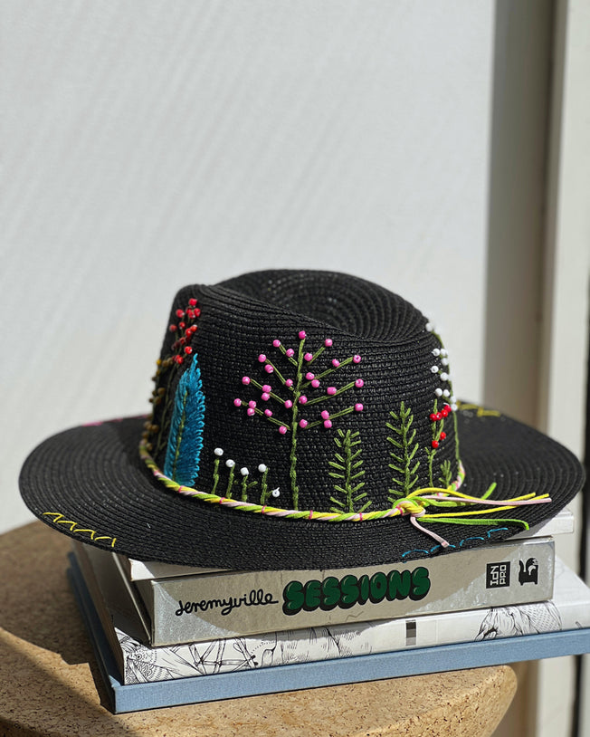Emily Black Panama Hat
