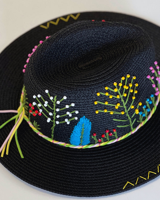 Emily Black Panama Hat