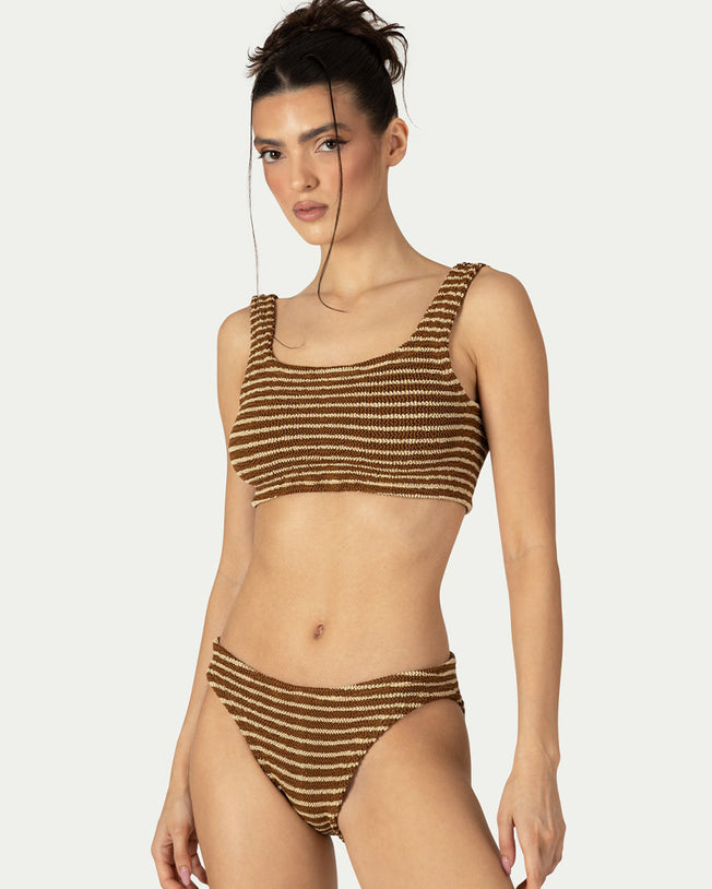 Emily Moca with Sugar Stipe Bikini Set