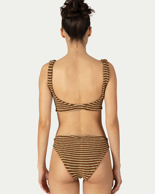 Emily Moca with Sugar Stipe Bikini Set