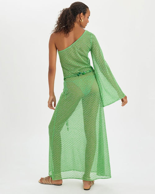 Erin Off Shoulder Maxi Dress with Belt Kiwi