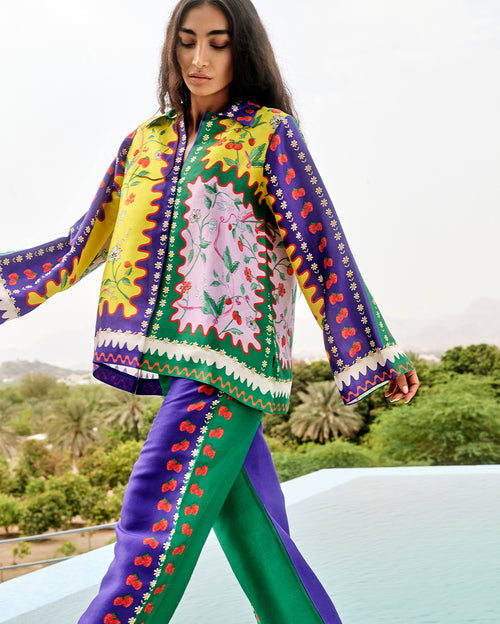 Fiona Co-Ord Set with Patchwork Inspired Floral Print