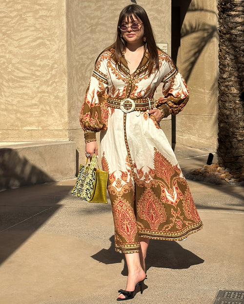 Florista Long Dress Olive Green