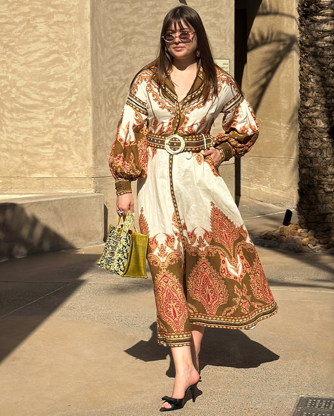 Florista Long Dress Olive Green