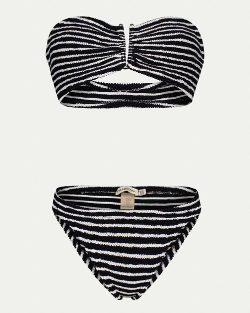 Frida Black & White Stripe Bikini Set