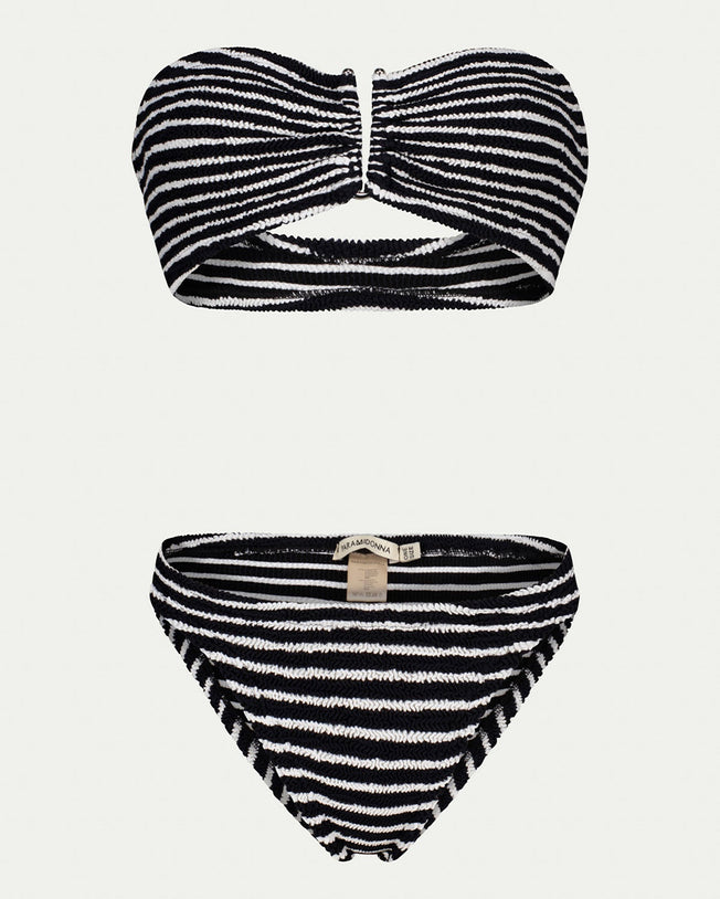 Frida Black & White Stripe Bikini Set