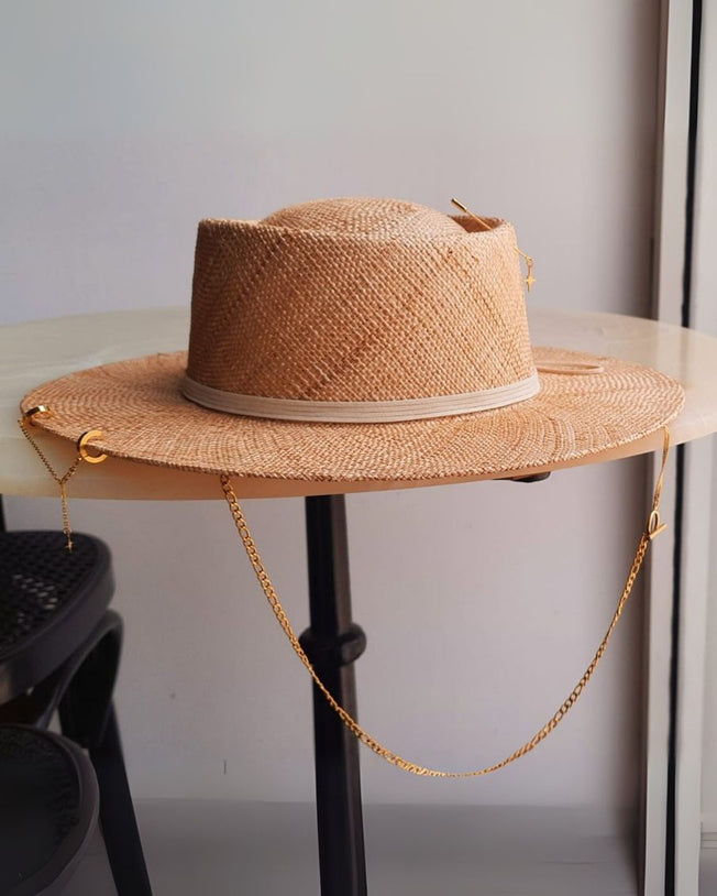 Gambler Double Ring Beige Panama Hat