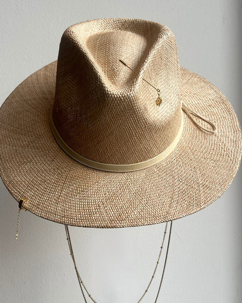Gambler Double Ring Beige Panama Hat