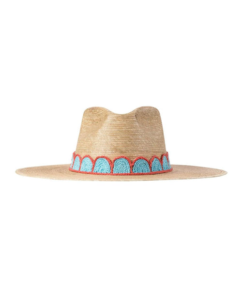 Gloria turquoise crochet palm hat