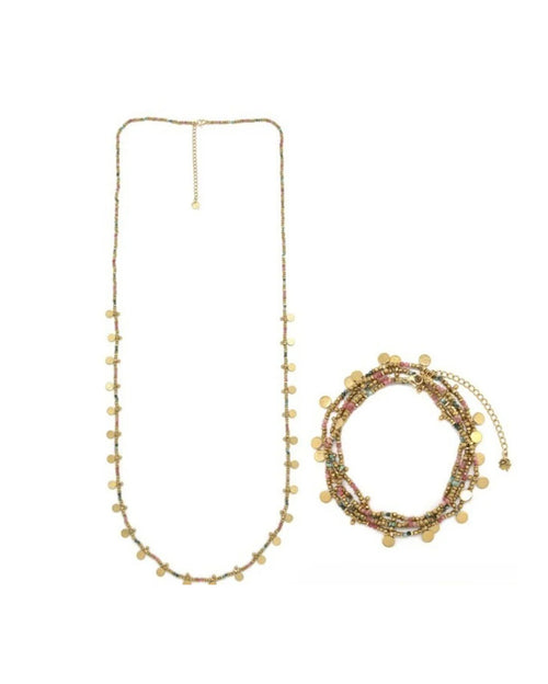 Gold-plated Hematite Rhodonite/African Turquoise