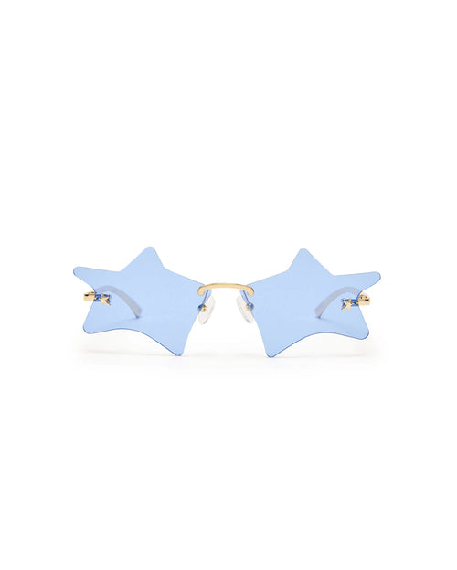 Le Specs 'TWINKLE' Gold Cobalt Mirror Sunglasses